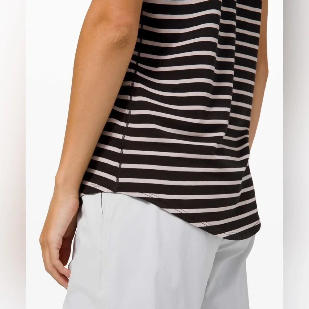Lululemon Love Tee V Yachtie Stripe Black Chrome